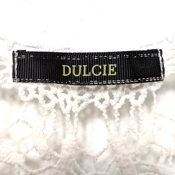 DULCIE White Crochet Lace Doily Dress S - Picture 4 of 8